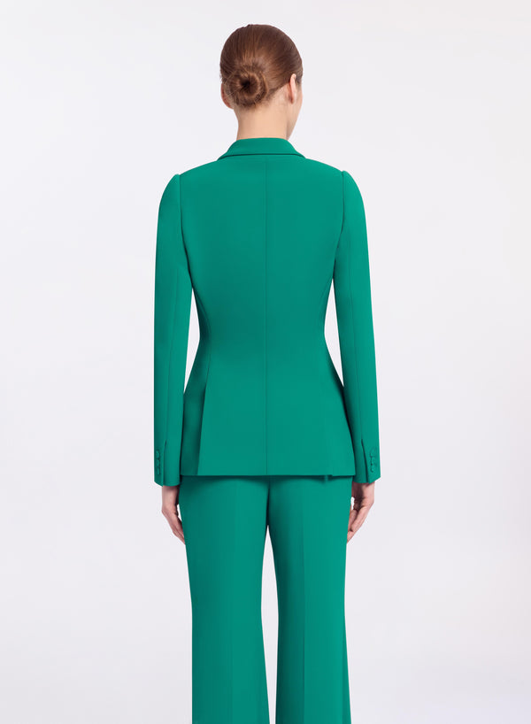 Elie Saab Lace Up Cady Blazer Absinthe Green