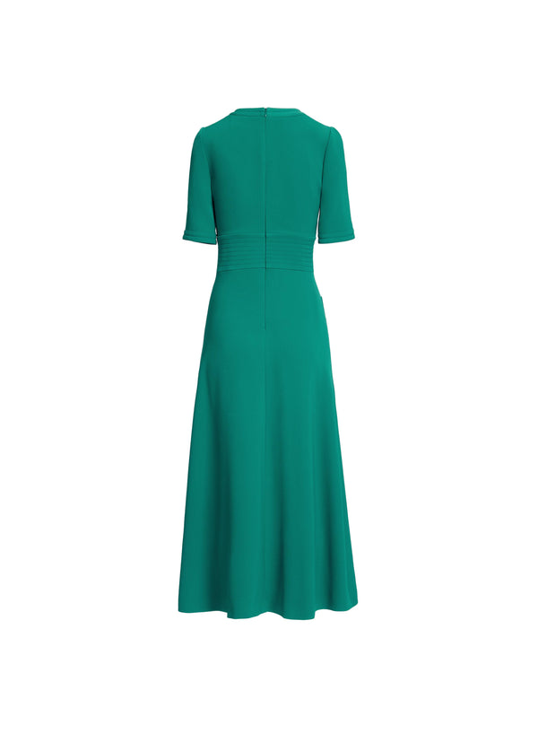 Elie Saab Lace Up Cady Midi Dress Absinthe Green