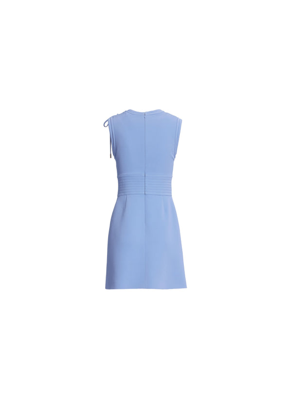 Elie Saab Lace Up Cady Short Dress Orient Blue