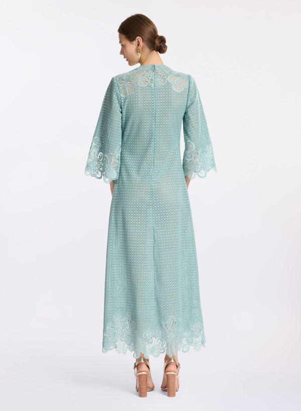 Elie Saab Macramé Kaftan Iceberg Green