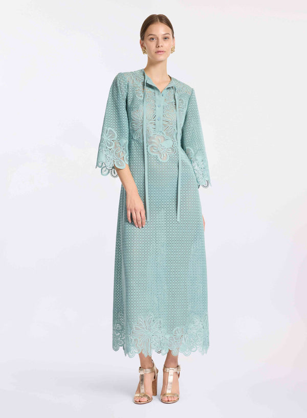 elie saab Macramé kaftan Iceberg Green