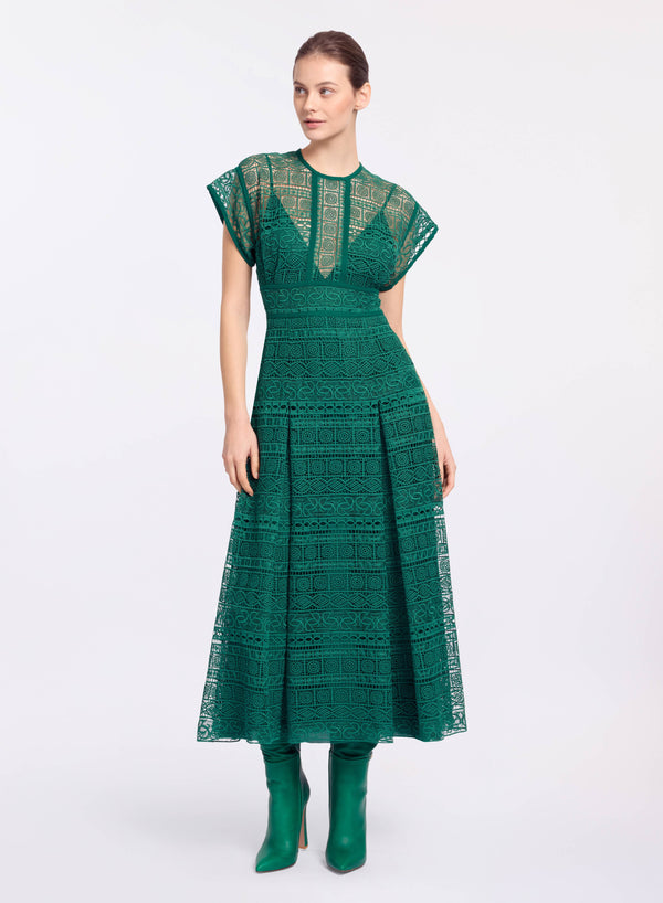 elie saab Macramé midi dress Absinthe Green