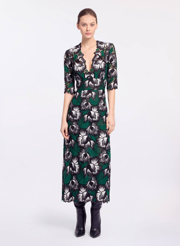 elie saab Macramé midi dress Multicolor