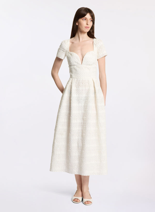 elie saab Macramé midi dress Off White