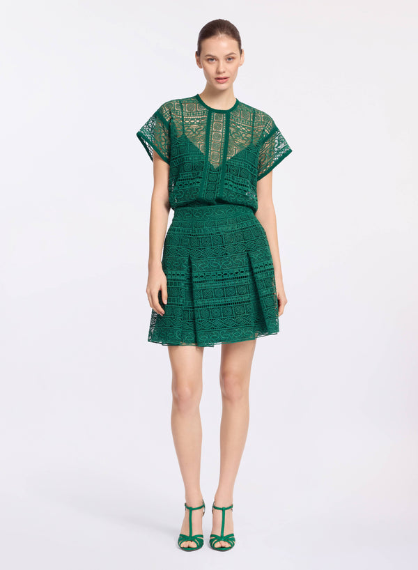 elie saab Macramé short skirt Absinthe Green