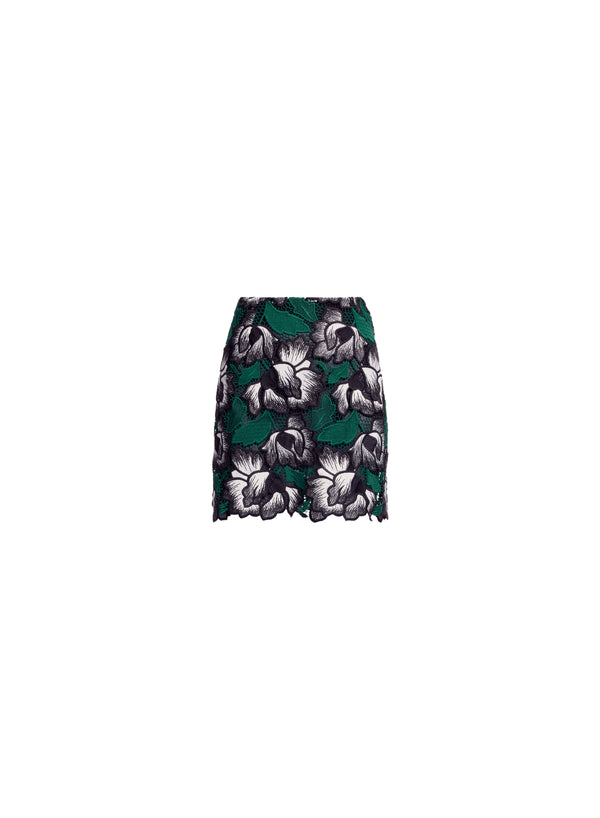 Elie Saab Macramé Short Skirt Multicolor