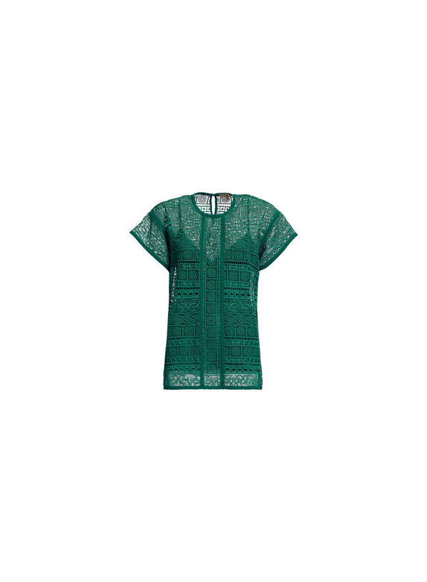 Elie Saab Macramé Top Absinthe Green