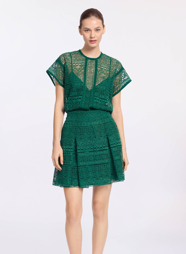 elie saab Macramé top Absinthe Green