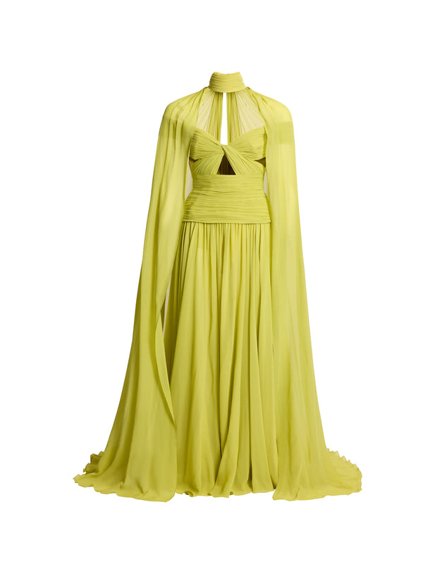 Elie Saab Mela Verde Silk Dress Mela Verde