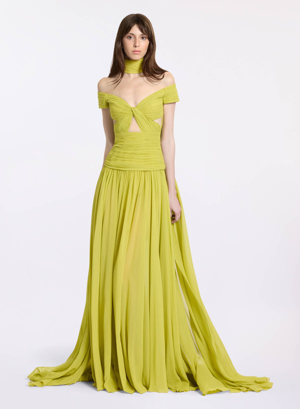 elie saab Mela verde silk dress Mela Verde