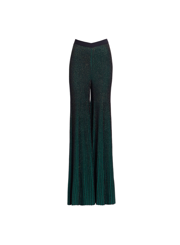 Elie Saab Metallic Knit Pants Absinthe Green