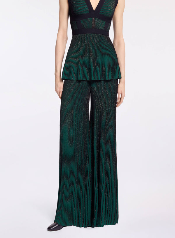 elie saab Metallic knit pants Absinthe Green
