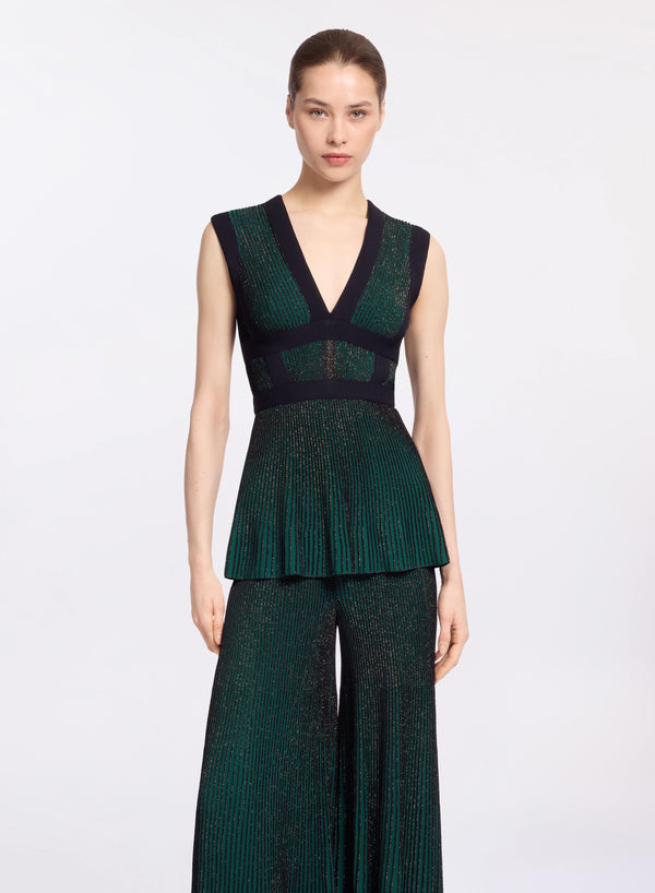 elie saab Metallic knit top Absinthe Green