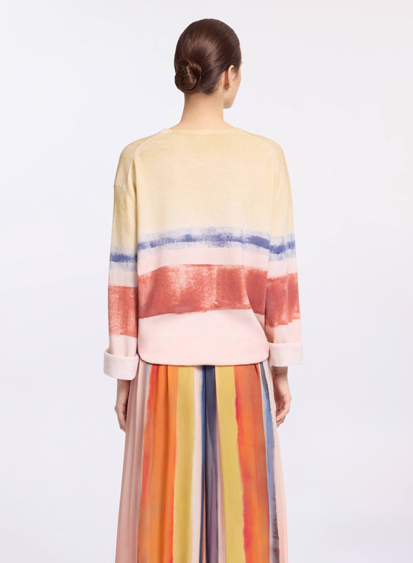 Elie Saab Multicolor Knit Sweater Rothko Print