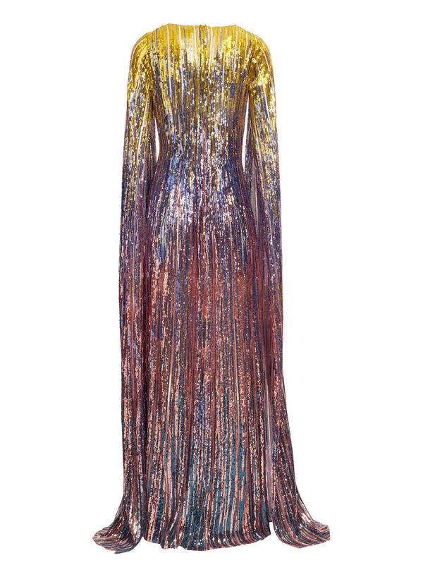 Elie Saab Multicolor Sequin Long Dress Multicolor