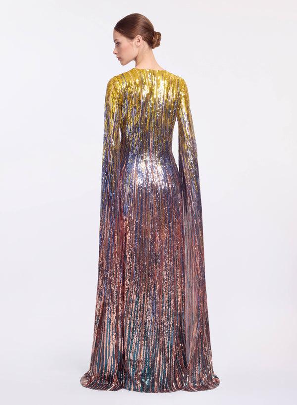 Elie Saab Multicolor Sequin Long Dress Multicolor