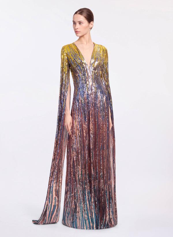 elie saab Multicolor sequin long dress Multicolor