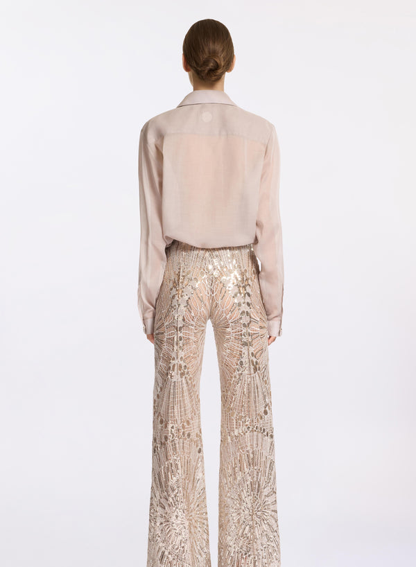 Elie Saab Organdy Cotton Shirt Elephant Grey