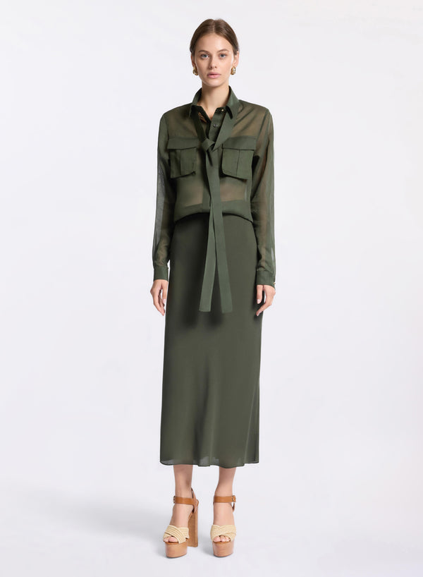 elie saab Organdy cotton shirt Palm Shade