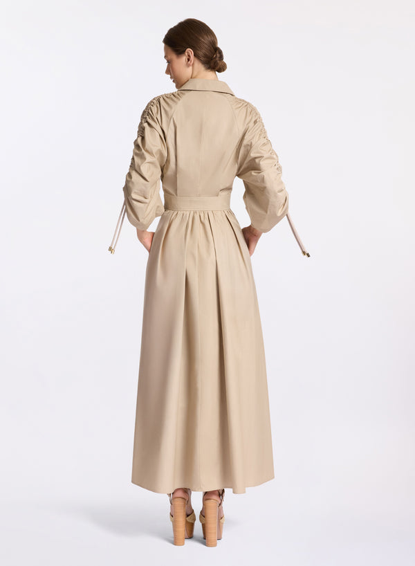 Elie Saab Poplin Cotton Dress Elephant Grey