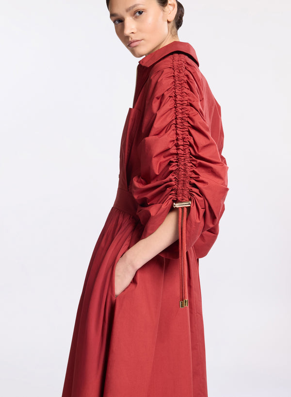 Elie Saab Poplin Cotton Dress Fireball Lily