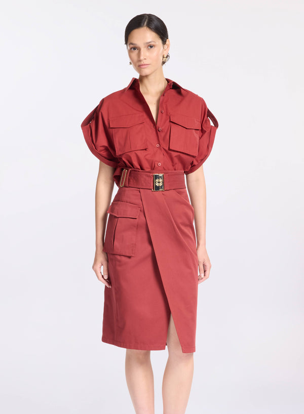 Elie Saab Poplin Cotton Shirt Fireball Lily