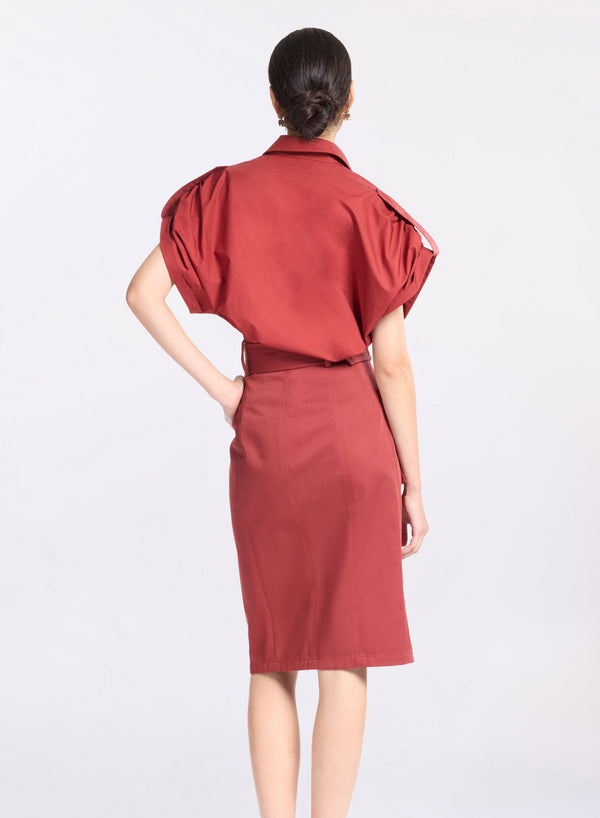 Elie Saab Poplin Cotton Shirt Fireball Lily