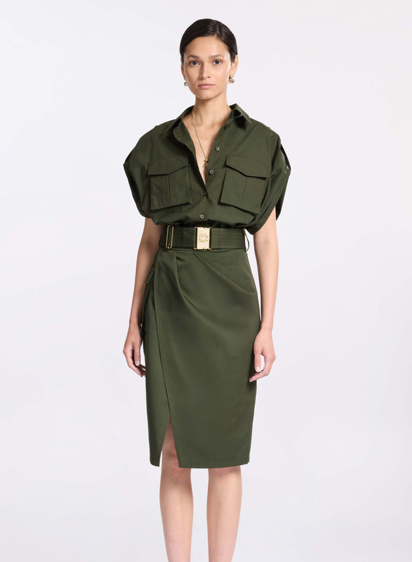 Elie Saab Poplin Cotton Shirt Palm Shade