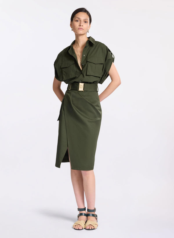 Elie Saab Poplin Cotton Shirt Palm Shade