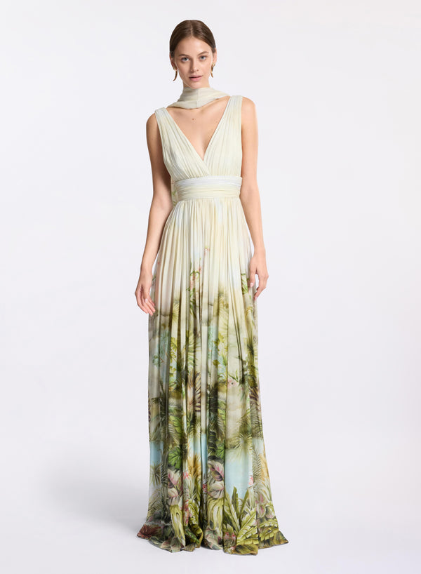 elie saab Printed chiffon oasis dress Oasis I