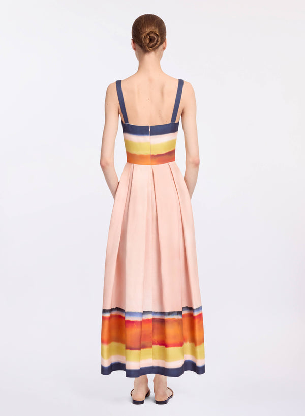Elie Saab Printed Cotton Midi Dress Rothko Print