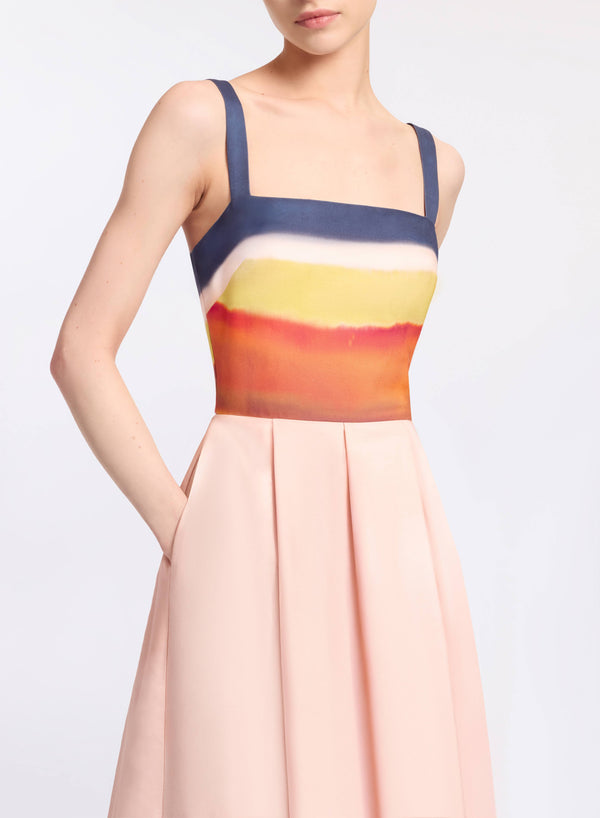 Elie Saab Printed Cotton Midi Dress Rothko Print