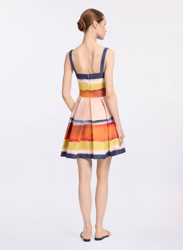 Elie Saab Printed Cotton Short Dress Rothko Print