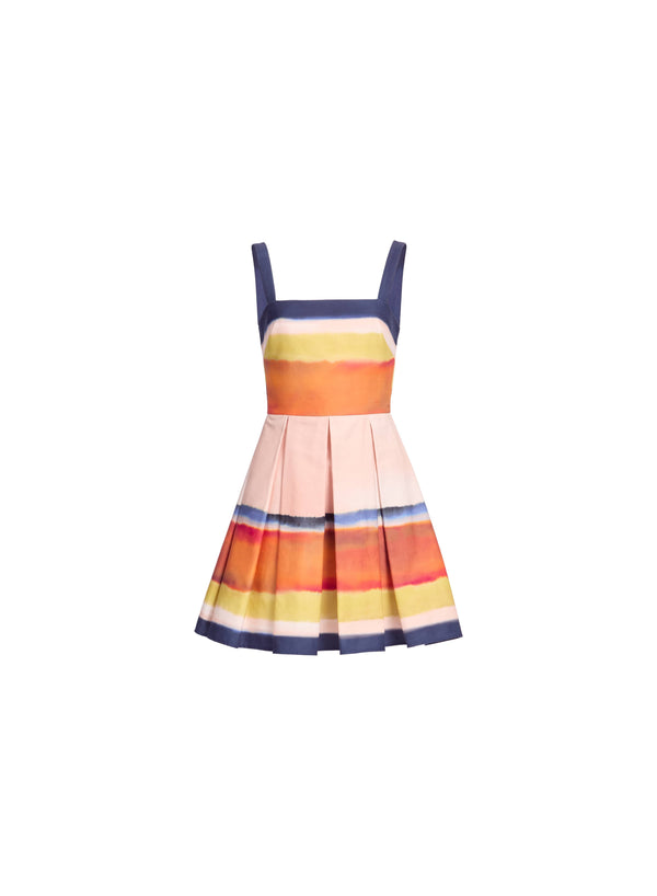 Elie Saab Printed Cotton Short Dress Rothko Print