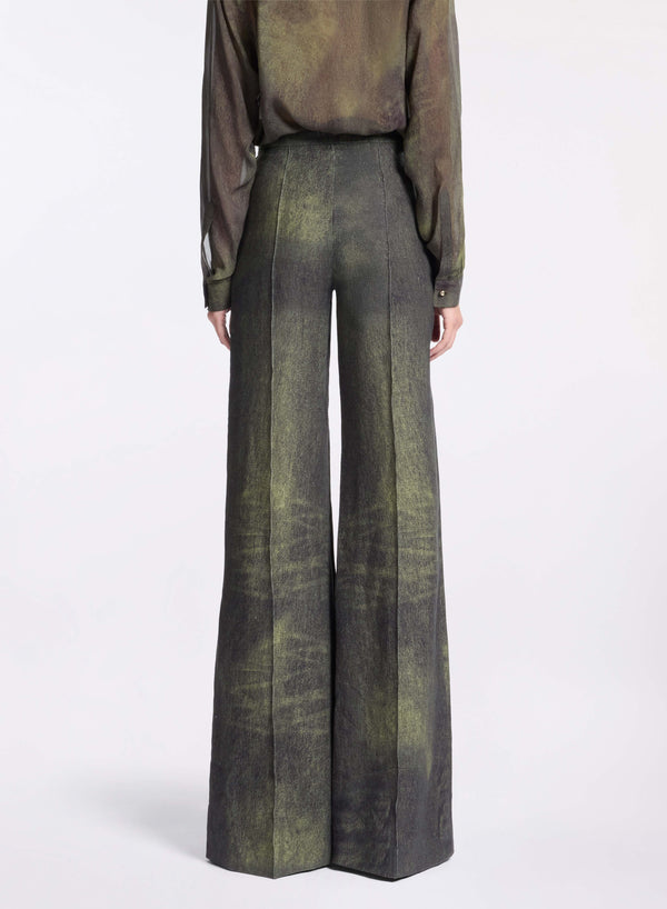 Elie Saab Printed Linen Pants Palm Shade