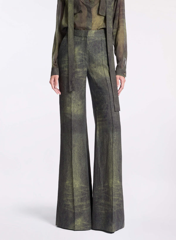 elie saab Printed linen pants Palm Shade
