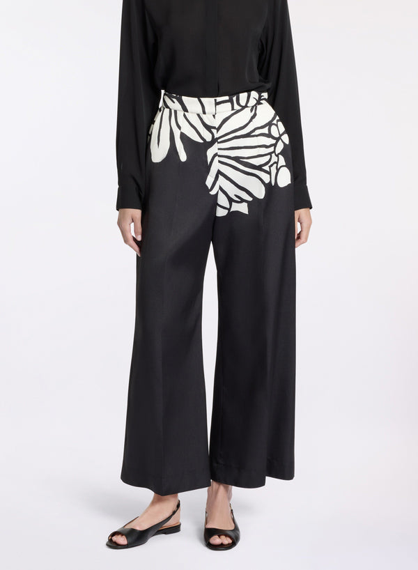 Elie Saab Printed Mikado Pants Flower Print