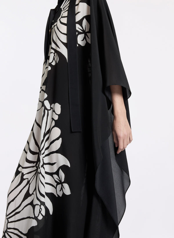 Elie Saab Printed Silk Kaftan Center Flower Print