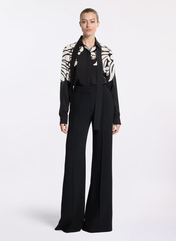 elie saab Printed silk shirt Center Flower Print