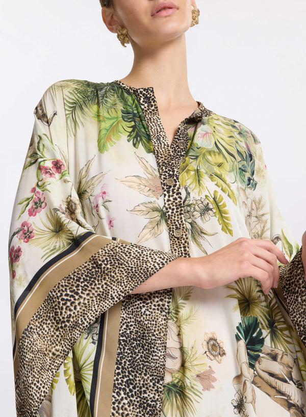 Elie Saab Savannah Print Chiffon Kaftan Foulard