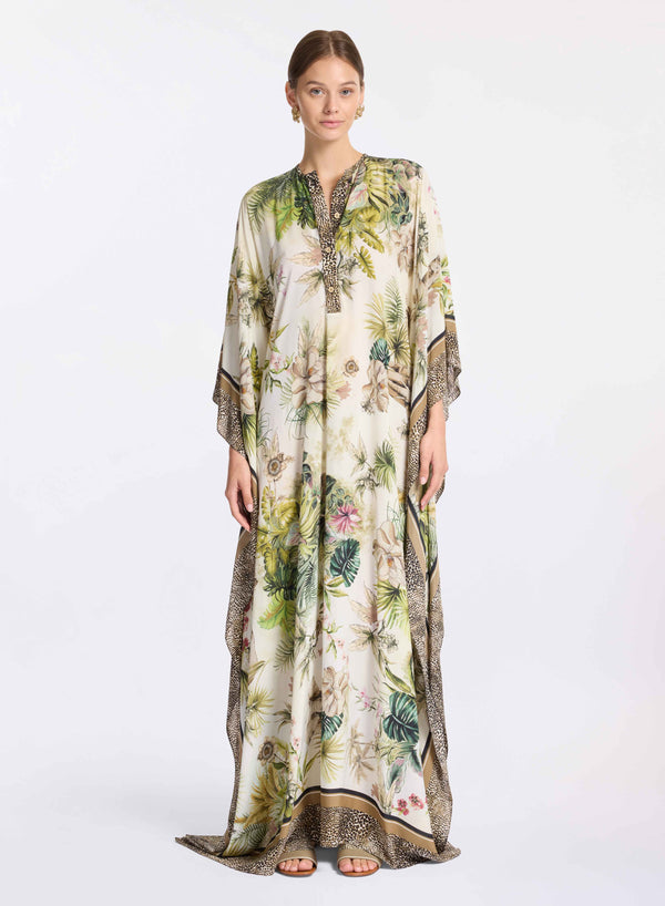 elie saab Savannah print chiffon kaftan Foulard