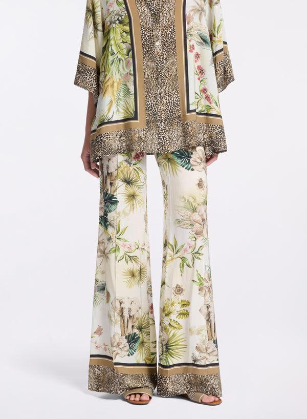 Elie Saab Savannah Print Chiffon Pants Foulard