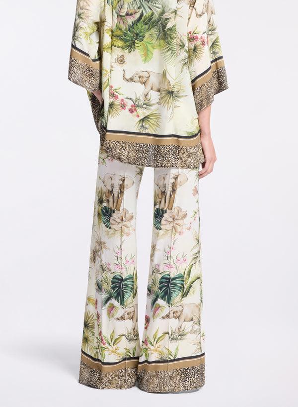Elie Saab Savannah Print Chiffon Pants Foulard