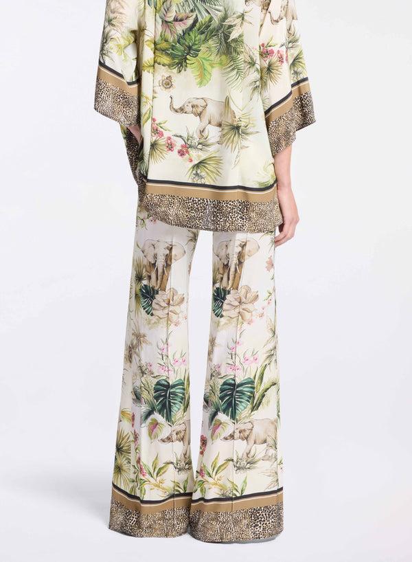Elie Saab Savannah Print Chiffon Pants Foulard
