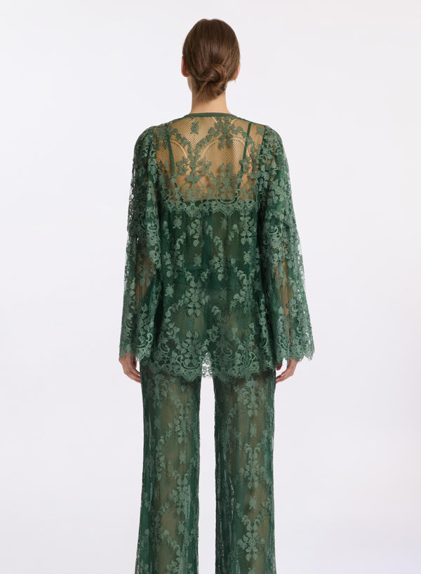 Elie Saab Scalloped Lace Shirt Palm Shade