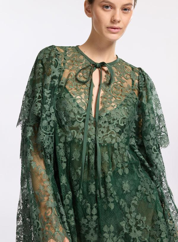 Elie Saab Scalloped Lace Shirt Palm Shade