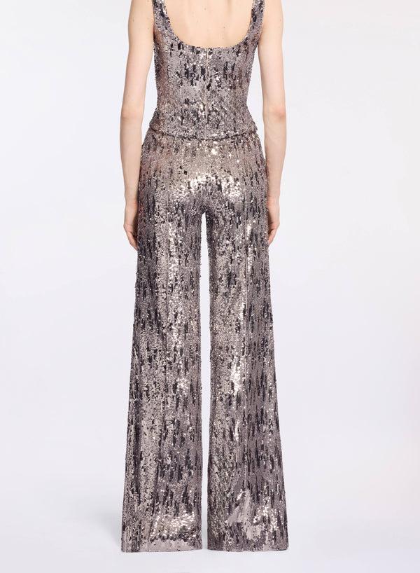 Elie Saab Sequins Pants Silver
