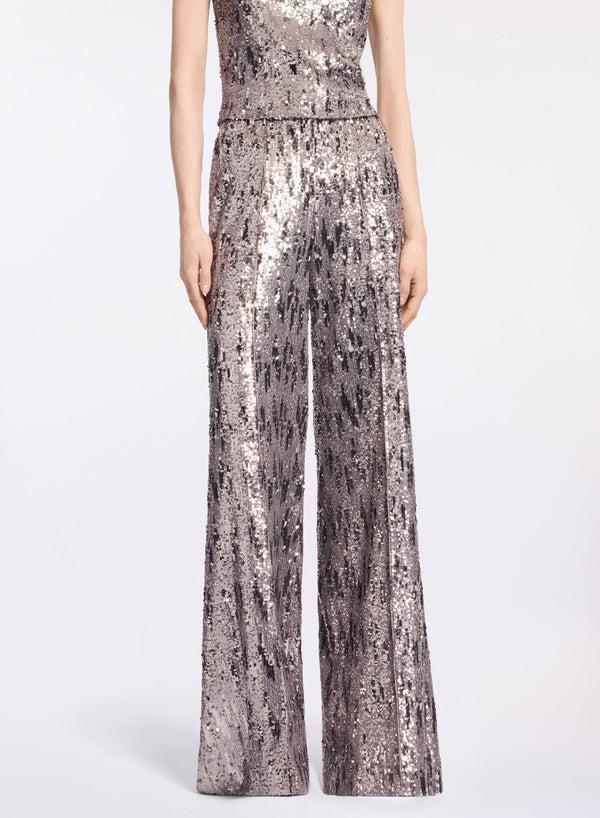 Elie Saab Sequins Pants Silver