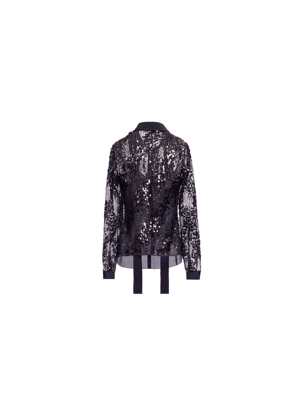 Elie Saab Sequins Shirt Black