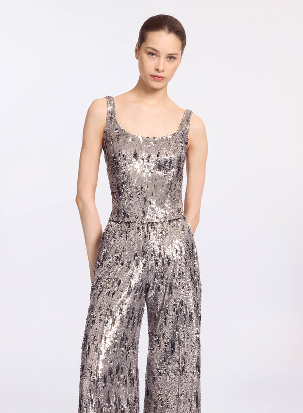 elie saab Sequins top Silver